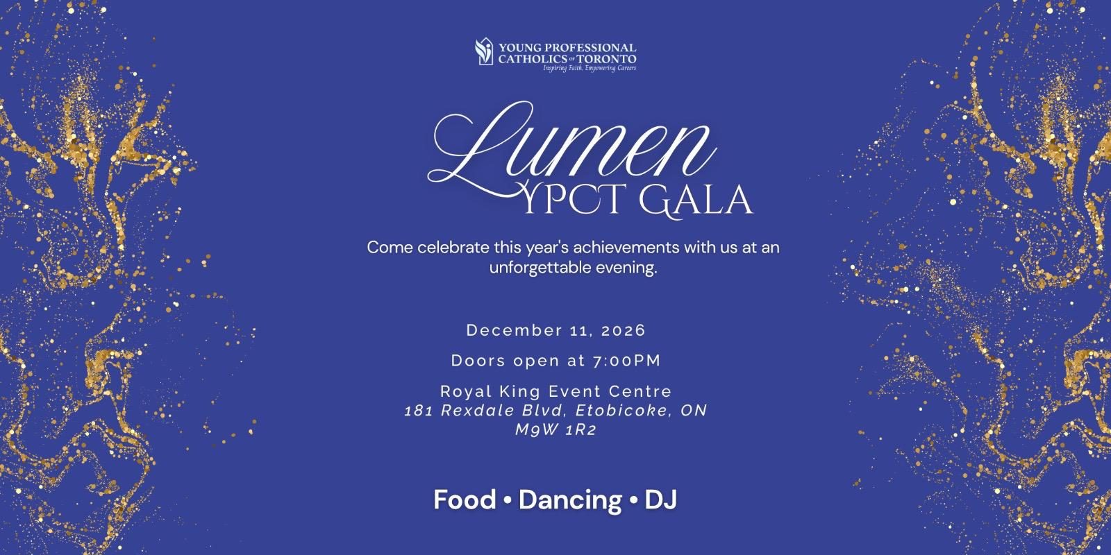 Lumen YPCT Gala, December 11, 2026, Royal King Event Centre